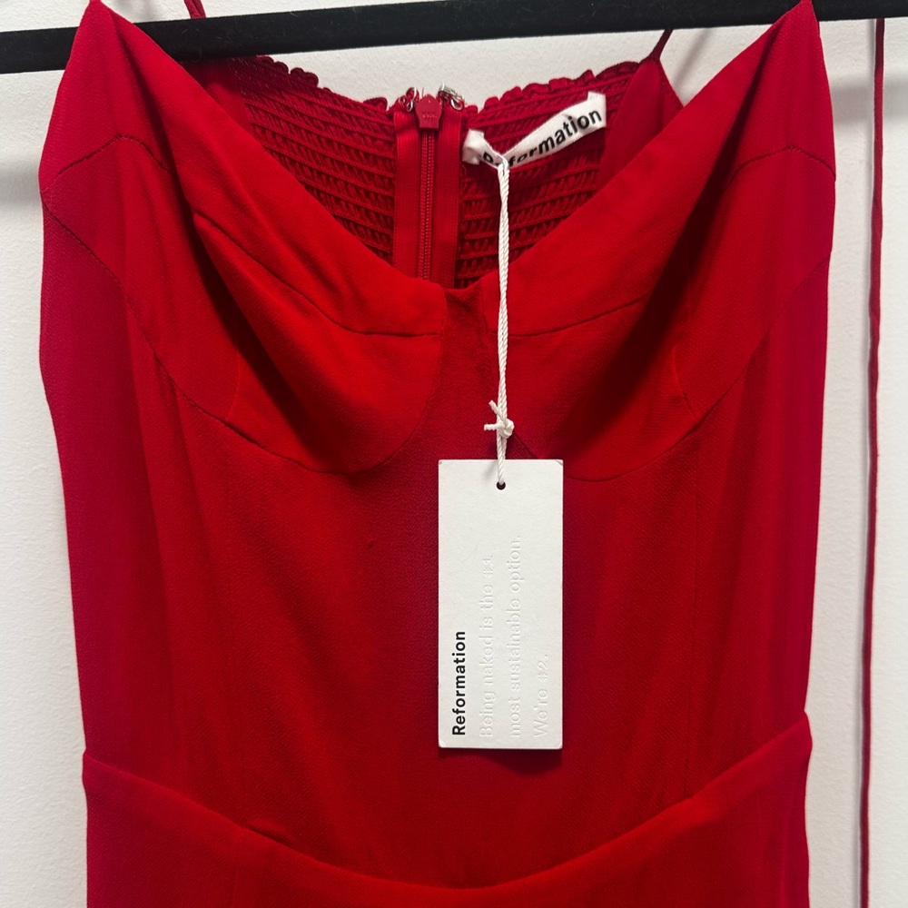 Reformation Kourtney Dress in Red - Picture 3 of 9